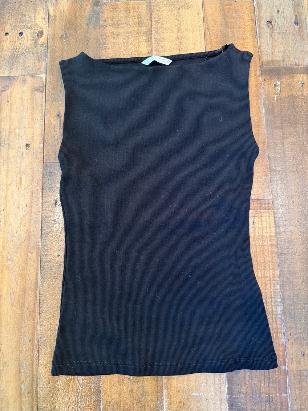 Zara Black Ribbed Sleeveless Tank Top